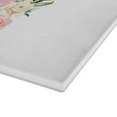 ママギフトピンク金ゴールドグリーンフローラリース赤面バラ カッティングボード (角)