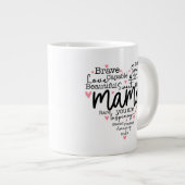 ママギフトマママスクリプトインスパイアのハート ジャンボコーヒーマグカップ (正面右)