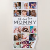 ママギフト15フォトコラージュビーチタオル ビーチタオル (正面)