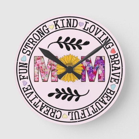 ママギフト ラウンド壁時計 (正面)