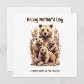 ママクマと子グマ - 母の日おめでとう シーズンカード (正面/裏面)