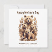 ママクマと子グマ - 母の日おめでとう シーズンカード (正面)