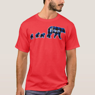 ママクマと3つのキュブブラックブルーバッファローチェ Tシャツ