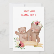 ママクマの可愛い母の日カード | 愛らしいママ