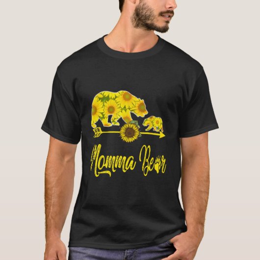 ママクマひまわり一致する家族母の父 Tシャツ (正面)