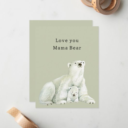 ママクマ愛してる ノートカード (正面/裏面インサイチュ)
