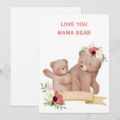 ママクマ かわいい母の日カード | 愛らしいママ シーズンカード (正面/裏面)