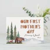 ママクマ＆赤ちゃんクマの母の日 カード (スタンド正面)