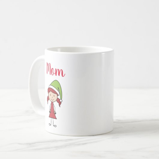 ママクリスマスキャラクターのコーヒーマグ コーヒーマグカップ (正面左)