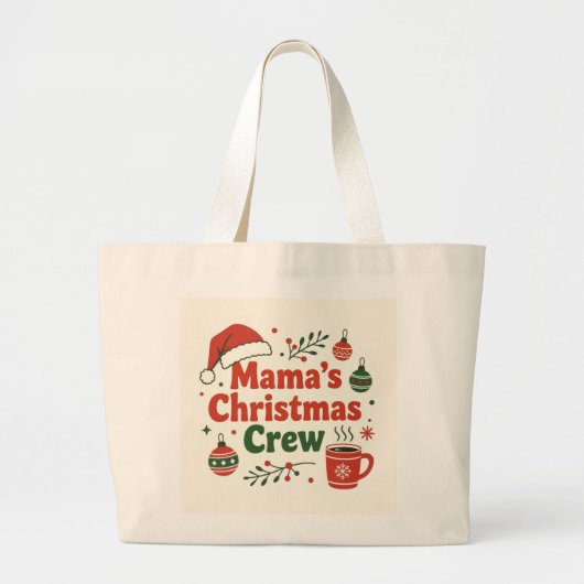 ママクリスマスクルー ラージトートバッグ (正面)