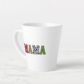 ママクリスマスボタニカル柄デザイン カフェラテマグ (左アングル)