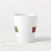 ママクリスマスボタニカル柄デザイン カフェラテマグ (正面)
