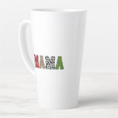 ママクリスマスボタニカル柄デザイン カフェラテマグ (左アングル)