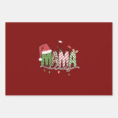 ママクロースクリスマスおもしろいクリスマスママ ラッピングペーパーシート (正面)