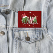 ママクロースクリスマスおもしろいクリスマスママ 缶バッジ (インサイチュ)