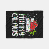 ママクロースクリスマスサンタハットマッチングファミリーXm フリースブランケット (正面(横))