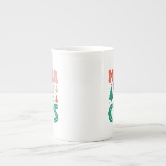 ママクロースクリスマスデザイン-60097 ボーンチャイナマグカップ (正面)