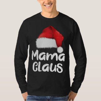 ママクロースクリスマスファミリーマッチングサンタハットパージ Tシャツ