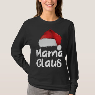 ママクロースクリスマスファミリーマッチングサンタハットパージ Tシャツ