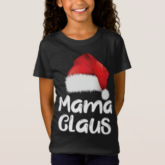 ママクロースクリスマスファミリーマッチングサンタハットパージ Tシャツ