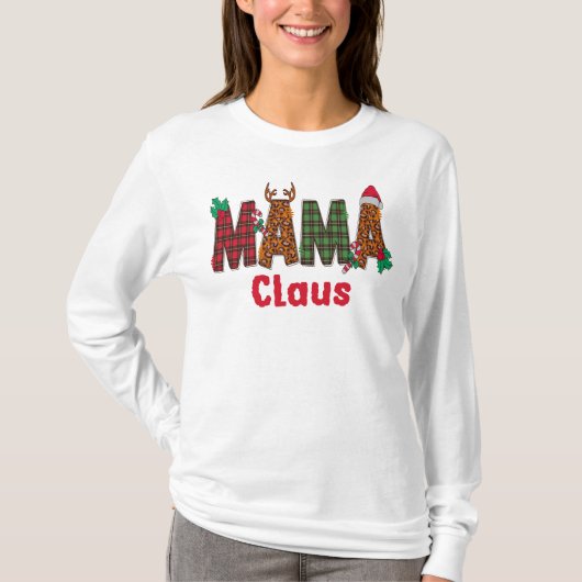ママクロースクリスマスママ Tシャツ (正面)