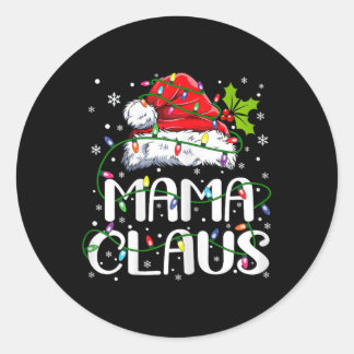ママクロースクリスマスライトパジャマファミリーマッチング ラウンドシール