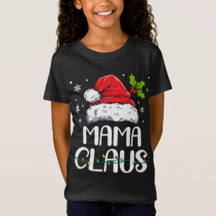 ママクロースサンタおもしろいクリスマスパジャママッチングF Tシャツ