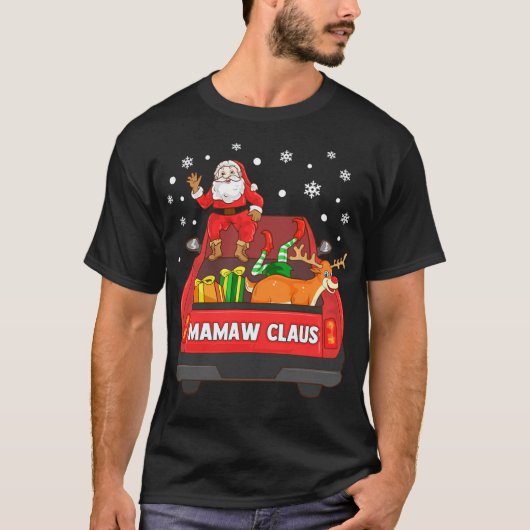 ママクロース 赤 トラック サンタ トナカイ クリスマス Tシャツ (正面)