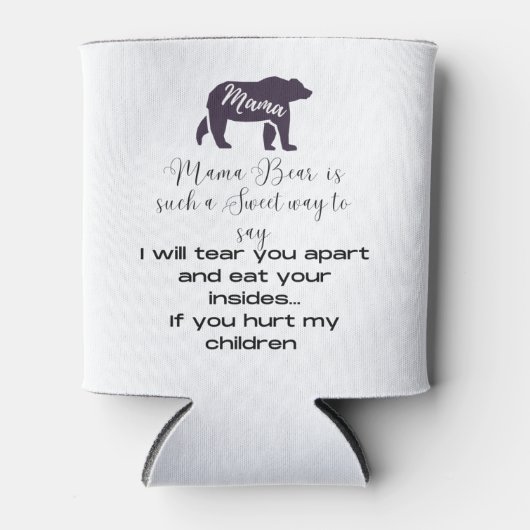 ママクールは。Mama Bearの意味をCan Coに示す 缶クーラー (正面)