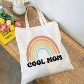 ママクールレインボートートバッグ、ママのためのレトロギフト トートバッグ