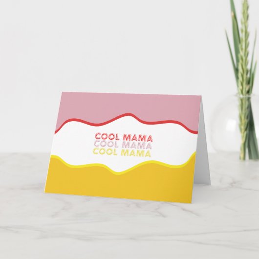 ママクールレトロな波が鮮やかに彩る シーズンカード (正面)