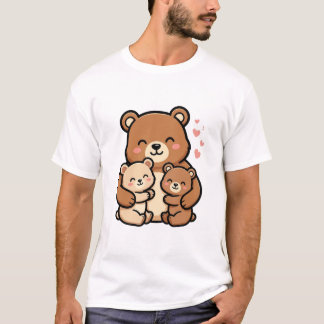 ママグッズベアが子熊を抱っこ マザーズデイTシャツ Tシャツ