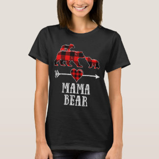 ママグッズ 子熊2匹 Tシャツ クリスマス ママベア チェック