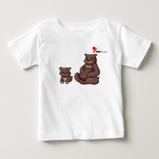 ママグマと子グマのベビーTシャツ ベビーTシャツ (正面)