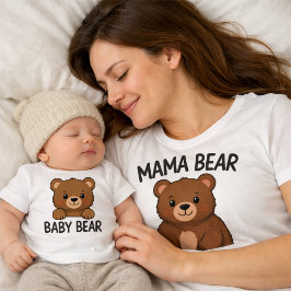 ママグマと赤ちゃんグマ ベビーTシャツ