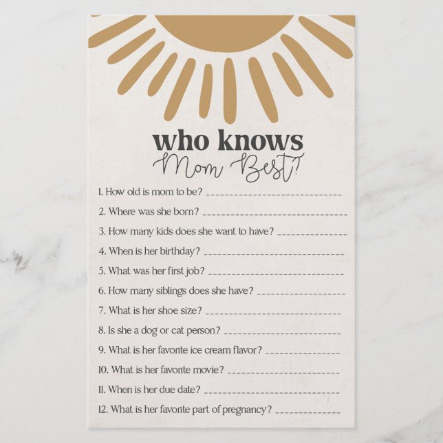 ママゲームを知っているボホ最高のサイン (正面)