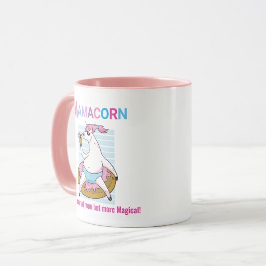 ママコーンは普通のママのように、もっと魔法のように!かわいい マグカップ (正面左)