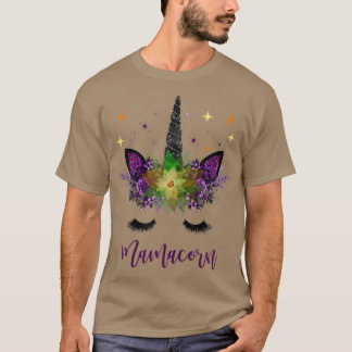 ママコーンママUnicorn顔ママ女性秋大人 Tシャツ