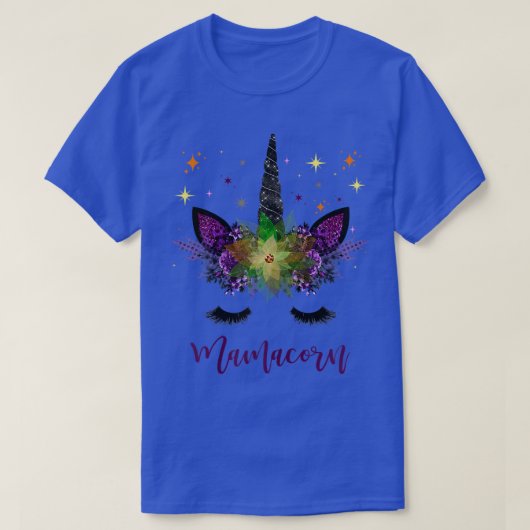 ママコーンママUnicorn顔ママ女性秋大人 Tシャツ (デザイン正面)