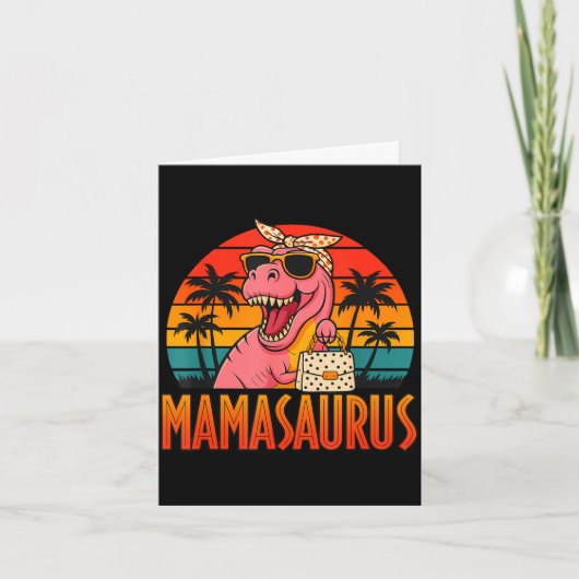 ママサウラスおもしろいT-Rex恐竜の母の日 カード (正面)