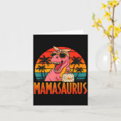 ママサウラスおもしろいT-Rex恐竜の母の日 カード (黄色い花)