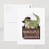 ママサウルスに手を出すな、 JURASSKICKされるぞ ポストカード (正面/裏面)