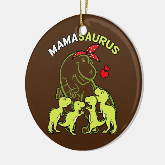 ママサウルスママフキッズママママムダノビオベビー セラミックオーナメント (左)