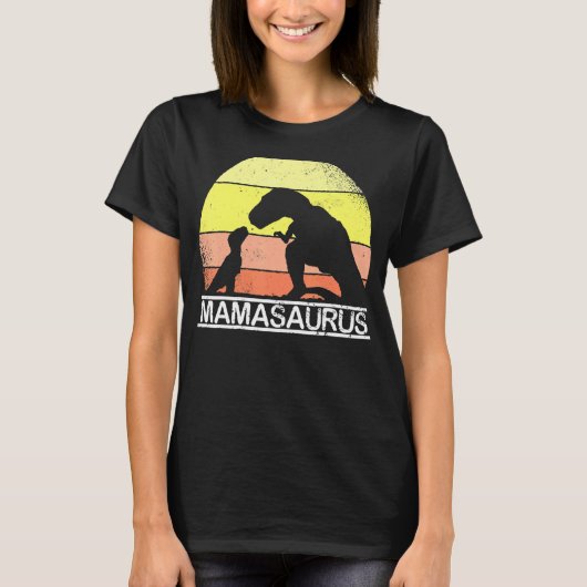 ママサウルスママママの母の日レックス恐竜 Tシャツ (正面)