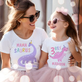 ママサウルスママ誕生日女の子恐竜 Tシャツ