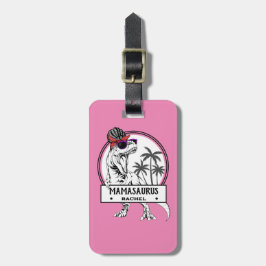 ママサウルスマムTレックスディーノおもしろい名前をカスタムする ラゲッジタグ