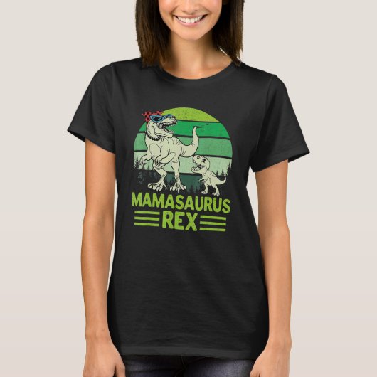 ママサウルスレックス恐竜ママサウルス母 Tシャツ (正面)
