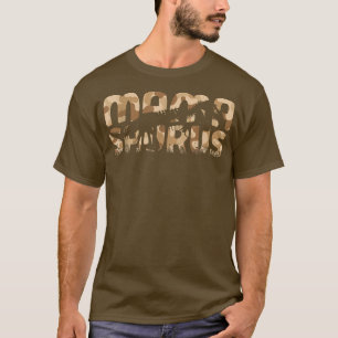 ママサウルス恐竜スケルトン迷彩柄ママサウルス Tシャツ