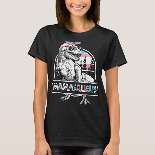 ママサウルス恐竜ママサウルス保護トランスキッズ Tシャツ (正面)