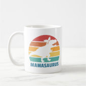 ママサウルス ママ 恐竜 面白い 母の日 コーヒーマグカップ (左)